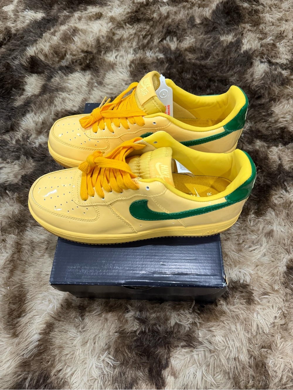 Nike Kids Yellow Sneakers with Green Swoosh